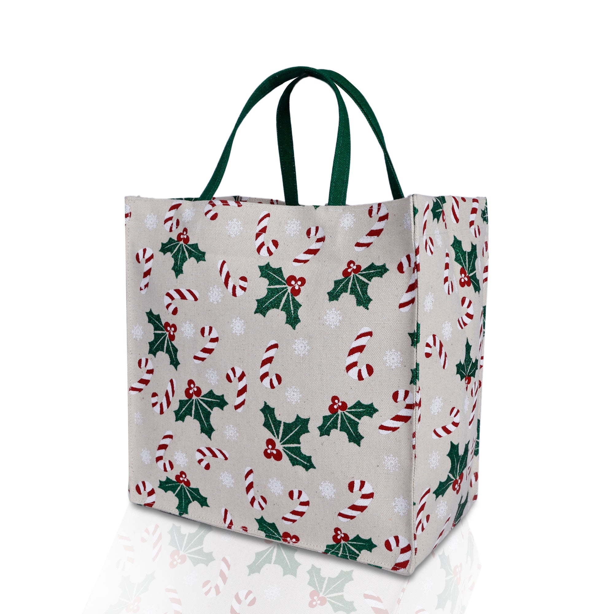 Palm Canvas Tote Bag with Gusset